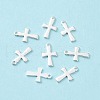 304 Stainless Steel Tiny Cross Charms STAS-L234-077S-2