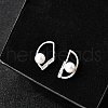 925 Sterling Silver Clear Cubic Zirconia Round Stud Earrings EJEW-L300-01P-2