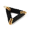 Handmade Glass Seed Beaded Triangle Pendants PALLOY-MZ00756-02-4