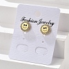 Brass Stud Earrings EJEW-S247-01C-G-3
