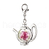 Teapot Handmade Flower Printed Porcelain Ceramic Beads Pendant Decorations HJEW-JM02888-4