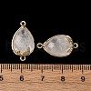 Natural Quartz Crystal Faceted Teardrop Connector Charms G-B081-03G-16-3
