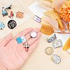 SUNNYCLUE 14Pcs 14 Styles Black Alloy Chemistry Theme Brooches JEWB-SC0001-48-3