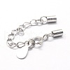 Anti-Tarnish Rhodium Plated 925 Sterling Silver Cord Ends STER-I016-129D-1