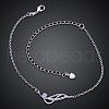 Delicate Silver Color Plated Brass Cubic Zirconia Anklets AJEW-BB08968-B-4