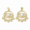 Rack Plating Brass Micro Pave Clear Cubic Zirconia Charms ZIRC-C041-02G-2
