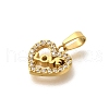 Ion Plating(IP) 304 Stainless Steel Micro Pave Cubic Zirconia Pendants STAS-H228-05G-01-2