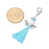 Angel Glass Pearl & MIYUKI Seed Beaded & Polycotton Tassel Pendant Decorations HJEW-MZ00198-5