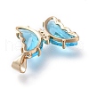 Brass Micro Pave Clear Cubic Zirconia Pendants ZIRC-P079-D01-15-2