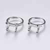 Alloy Finger Ring Prong Settings PALLOY-K143-18P-1