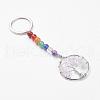 Gemstone and Natural Quartz Crystal Chakra Keychain KEYC-P037-B04-1