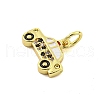 Rack Plating Brass Micro Pave Cubic Zirconia Pendants X-KK-U021-05G-2