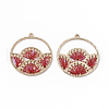 Polyester Thread Woven Pendants FIND-N004-002C-2