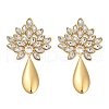 304 Stainless Steel Glass Stud Earrings for Women EJEW-M095-11G-01-2