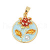Brass Micro Pave Cubic Zirconia Pendants KK-U068-08G-01-1