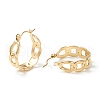 Ion Plating(IP) 304 Stainless Steel Curb Chain Chunky Hoop Earrings for Women EJEW-P197-05G-2