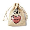12Pcs 12 Styles Valentine's Day Printed Rectangle Burlap Cloth Packing Pouches ABAG-U006-02A-4