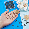SUPERFINDINGS 100Pcs Brass with Stainless Steel Fishing Fishhook Connector Clasp FIND-FH0010-48B-3
