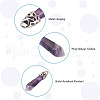 Fashewelry 12Pcs Bullet Natural Amethyst Pointed Pendants G-FW0001-11-4