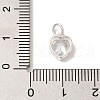 925 Sterling Silver Cubic Zirconia Heart Charms with Jump Rings FIND-U013-10S-05-3
