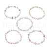 5Pcs Synthetic Moonstone & Glass & Shell Pearl Beads Strech Bracelets for Women BJEW-JB11856-2