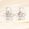Star Brass Hoop Earrings for Women EJEW-U057-06C-02P-1