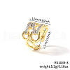 Elegant Hollow Brass Micro Pave Cubic Zirconia Cuff Rings TF9491-3-2