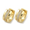 Brass Micro Pave Clear Cubic Zirconia Hoop Earrings EJEW-D311-054G-2