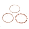 3Pcs Electroplate Non-magnetic Synthetic Hematite Round Beads Stretch Bracelets for Women BJEW-JB11944-2