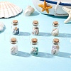 6Pcs Natural Lapis Lazuli/Amethyst/Carnelian/Citrine/Rose Quartz/ Amazonite Chip & Cowrie Shell Beads Healing Crystals Wishing Bottles PALLOY-JF03788-1