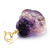 Carved Natural Fluorite Pendants G-J387-90-3