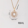Shiny Sunflower Brass Micro Pave Cubic Zirconia Pendant Necklace for Women SR9149-2-1