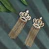 CHGCRAFT 4Pcs Crystal Rhinestone Crown with Chain Tassel Lapel Pin JEWB-CA0001-32G-3