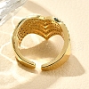Rack Plating Brass Micro Pave Clear Cubic Zirconia Cuff Finger Rings for Women RJEW-M028-26G-4