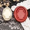 Oval Flower Frame Brass Stamp Heads AJEW-M037-07G-02-1