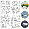 4 Sheets 11.6x8.2 Inch Stick and Stitch Embroidery Patterns DIY-WH0455-198-1