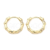 Bamboo Brass Micro Pave Clear Cubic Zirconia Hoop Earrings EJEW-Z102-05G-4