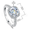 Rhodium Plated 925 Sterling Silver Pave 6.5x3.9mm Moissanite Finger Rings for Women WGE3211-03-2