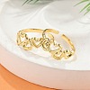 Brass Cuff Rings for Women RJEW-B119-04G-3
