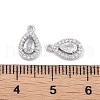 Brass Micro Pave Clear Cubic Zirconia Pendants KK-K351-41P-3