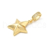 Brass Micro Pave Clear Cubic Zirconia Star European Dangle Charms KK-U044-07G-2