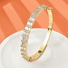 Brass Micro Pave Clear Cubic Zirconia Hinged Bangles for Women BJEW-K274-09G-1