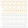 DELORIGIN DIY Stainless Steel Heart Dangle Earrings Making Kit DIY-DR0001-39-1