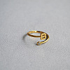 Brass Micro Pave Clear Cubic Zirconia Cuff Rings for Women WG54647-02-1