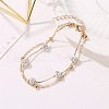 Alloy Round Polymer Clay Rhinestone Beaded Anklets WG711D4-01-2