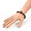 Natural Lava Rock & Oval Mixed Stone Beads Stretch Bracelet BJEW-JB07077-5