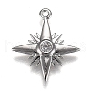 Eco-Friendly Brass Micro Pave Clear Cubic Zirconia Pendants ZIRC-H106-02P-1