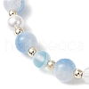 Synthetic Moonstone & Glass Round Beaded Stretch Bracelets BJEW-JB11858-02-4