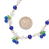 2Pcs 2 Colors Crackle Glass & Natural Quartz Crystal Fruit Bib Necklaces for Women NJEW-JN05202-5