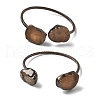 Natural Lemon Quartz Beads Cuff Bangles BJEW-Q070-02R-01-3